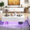 Costway LED Coffee Table with 2 Drawers 20-Color Dimmable LED Lights &#x26; Remote Control White/Black